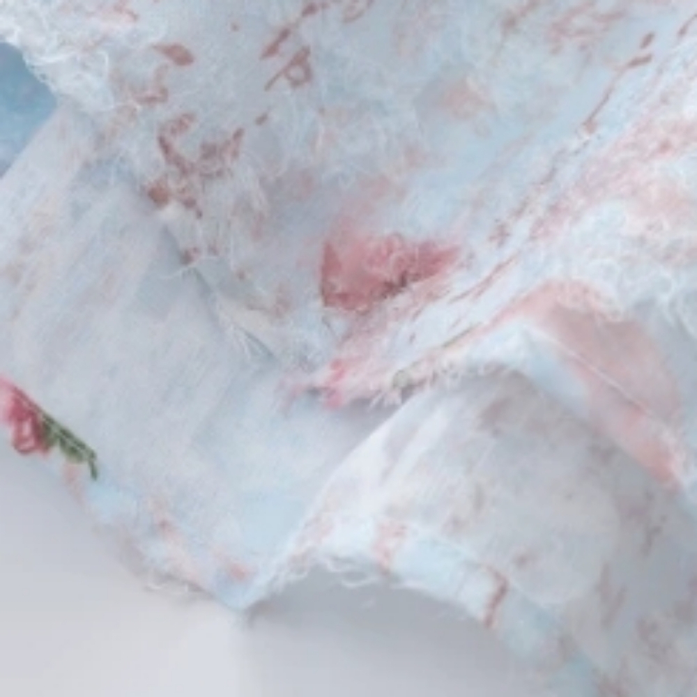 Light Blue Textured Floral Shirt - Picture 2 of 4